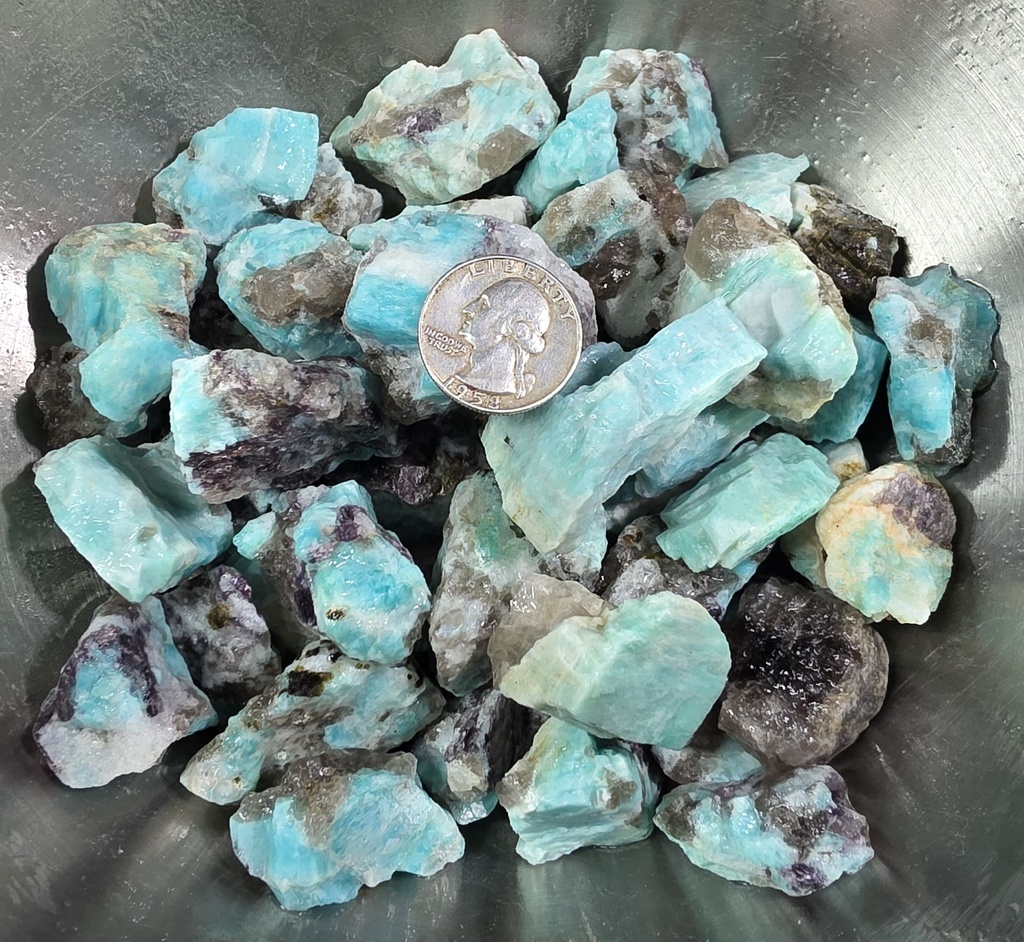 AMAZONITE WITH BLACK TOURMALINE 1LB BAG
